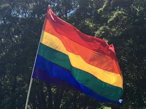 Yes to Marriage Equality in Sydney, rainbow flag